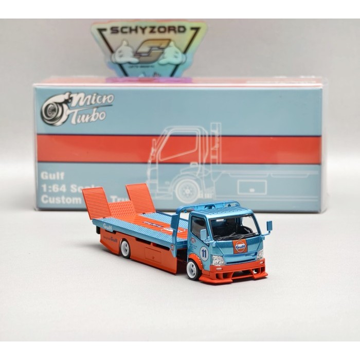 Micro Turbo H300 GULF Racing #11 Flat Bed Tow Custom Truck Limited Edition Flatbed