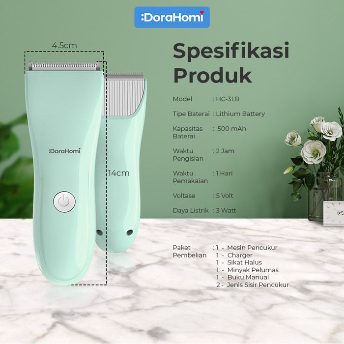 Dorahomi Alat Cukur Rambut Portable Mesin Potong Jenggot Cas Baterai