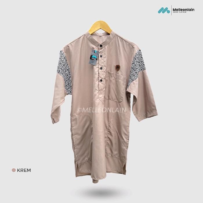 Terbaru Kurta Uhud Lengan 3/4 Tiga Perempat Batik Panjang Baju Sepaha Koko Muslim Melleonlain