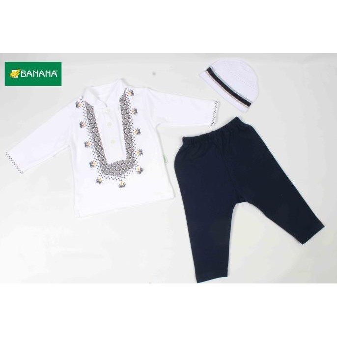Grosir Banana Setelan Baju Koko Bayi Laki - Laki Sablon Segitiga