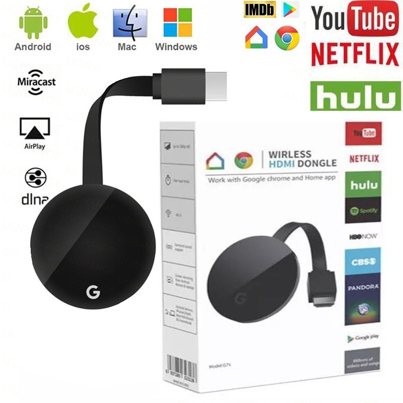 G7 G7S Untuk Google ChromeCast Youtube Netflix 4K Tampilan WIFI Dongle HDMI AnyCast Miracast Airplay