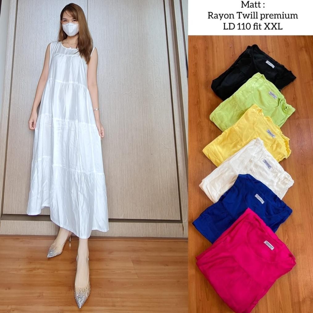 Iner Midi Siantar / Inner Rayon Twill Midi Dress Siantar Warna