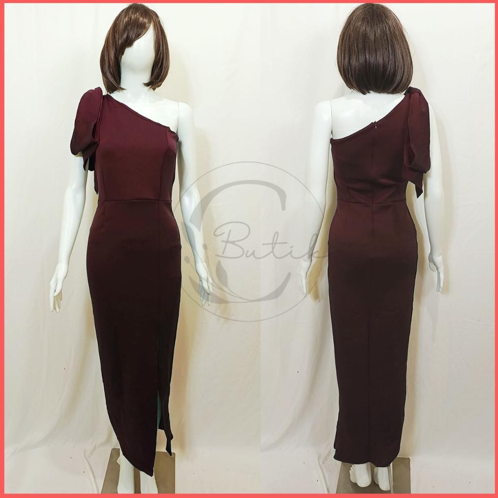 Gaun Pesta Wanita Panjang 22005 Pesta Kekinian Bahan Scuba Stretch /Dress Wanita Casual Glamour Gaun