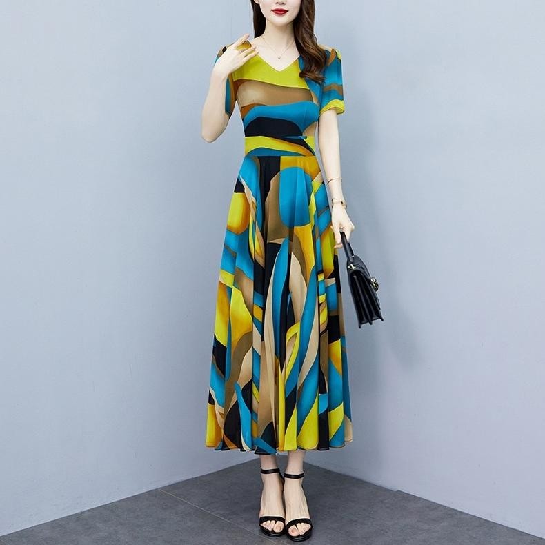 Gaun Sifon Mode Korea Yang Baru/Baju Panjang Wanita/Dress Pesta
