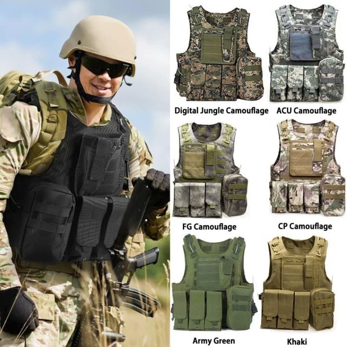 Rompi Bodyvest Outdoor Tactical Militer Magazine Pouch Asli Import