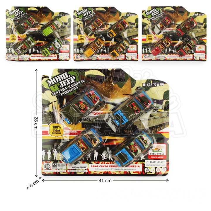 [Bonanza] Mainan Mobil Jeep Tentara 4 Pcs Mobil Jeep