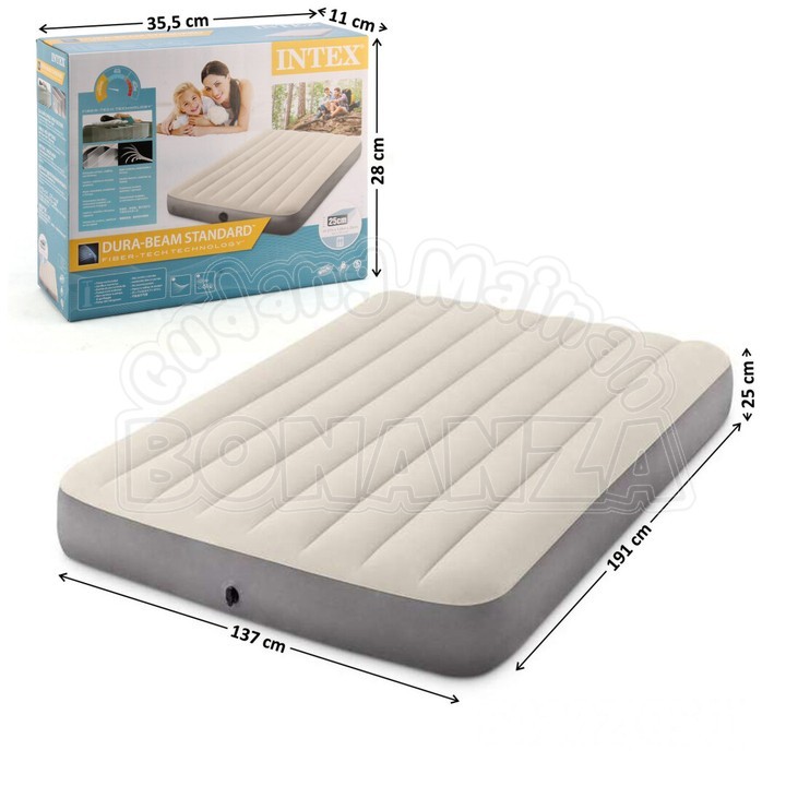 [Bonanza] INTEX Kasur Pompa Full Dura Beam 137x191x25cm Kasur Angin - 64102