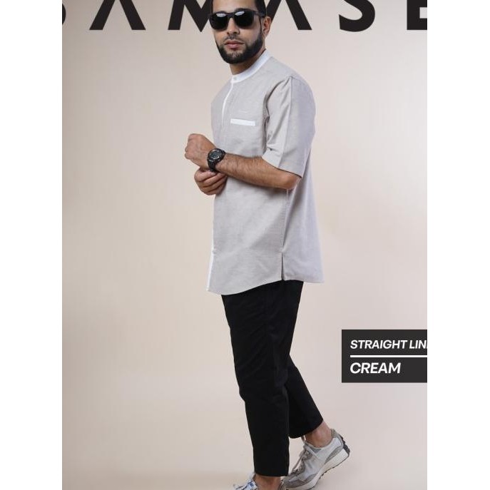 Samase Kemko Kemeja Koko Straight Line LS U113P Terlaris