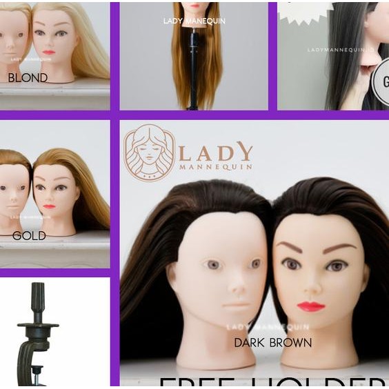 Manekin Rambut / Patung Rambut / Boneka Rambut Sintetis Terlaris