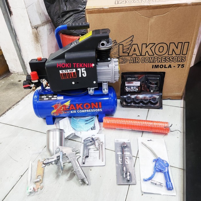 Paket Kompresor Lakoni Imola 75 & Spraygun Cat