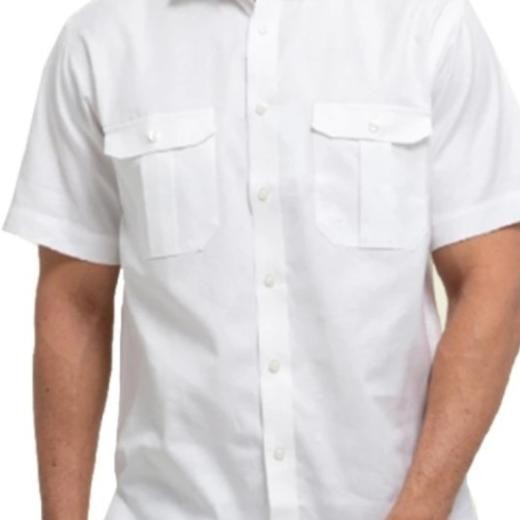Kemeja Putih Pangkat Guy laroche Epaulette Royal Oxford white - S Terlaris