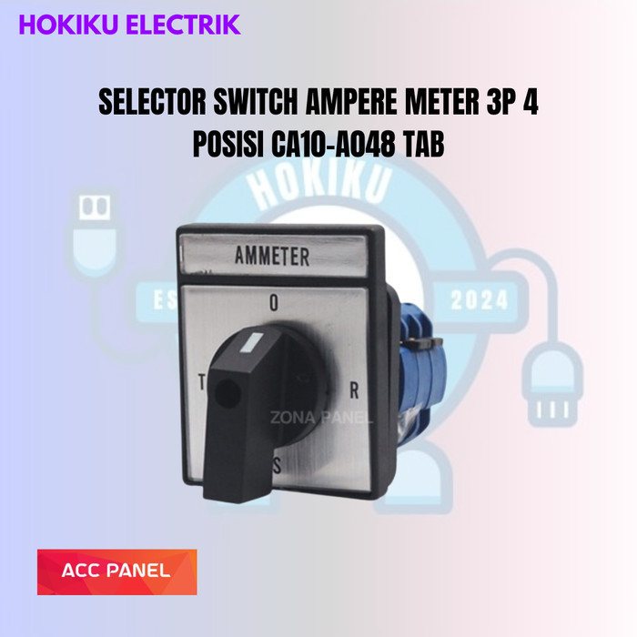 SELECTOR SWITCH AMPERE METER 3P 4 POSISI CA10-A048 TAB