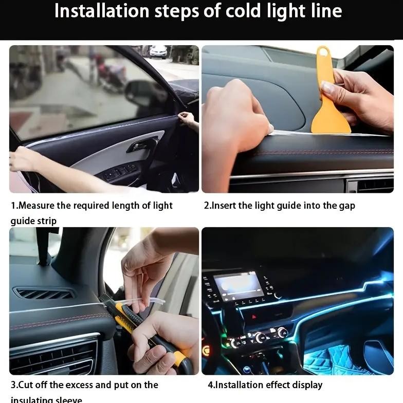 Ex45 Mobil Suasana Interior Lampu 5V Mobil Led Strip Fleksibel Cahaya Dingin Strip Lampu Dashboard I