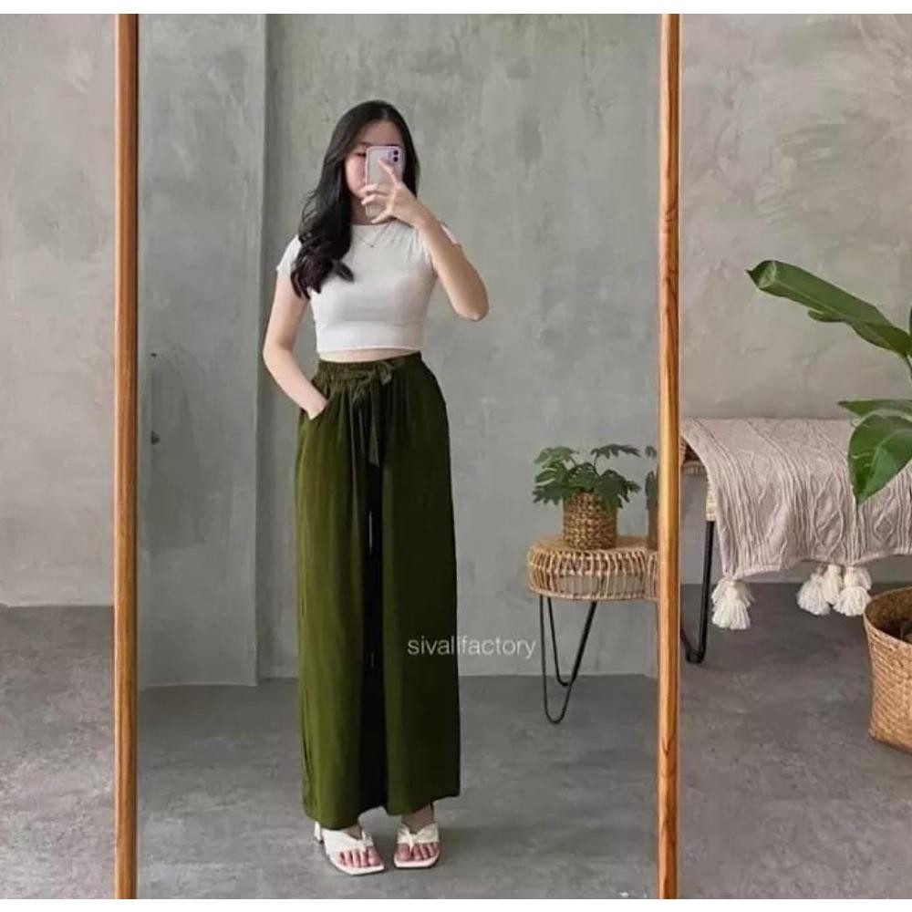 Do86 Promo 50 Ribu Dapat 3 Pcs. Celana Kulot Polos Wanita / Kulot Linen Bahan Hyget Terlaris