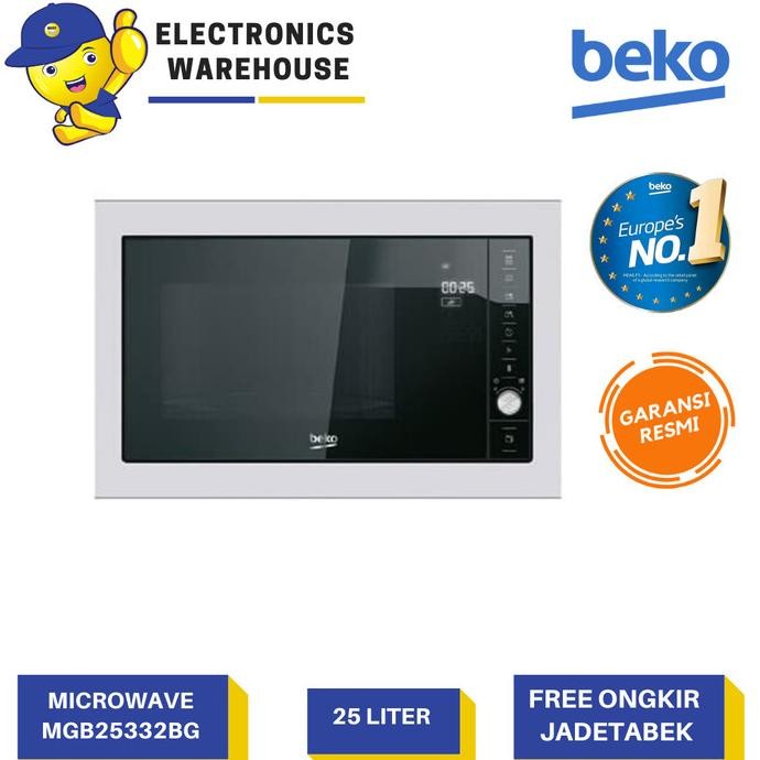 New Beko Built In Microwave Oven Dan Grill 25 Liter Mgb25332Bg Pengiriman Cepat