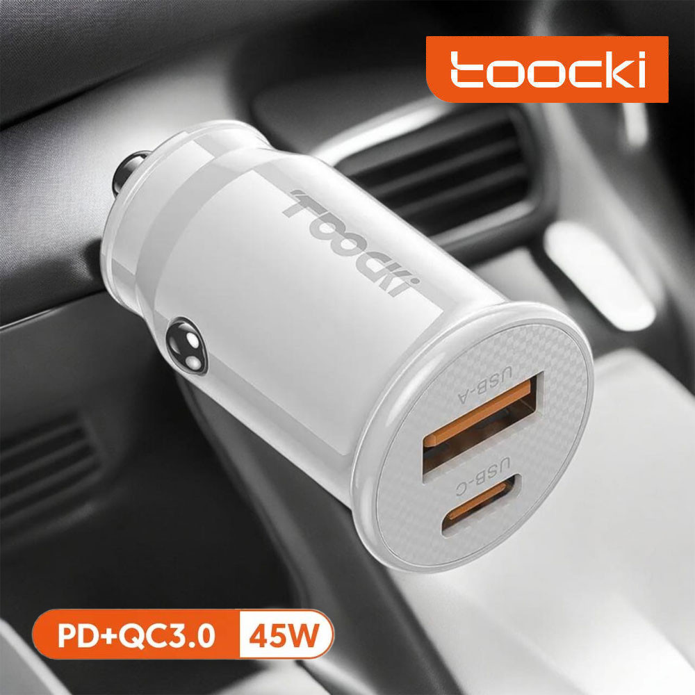 Car Charger Mobil Dual Port USB Type C QCPD 3.0 45W