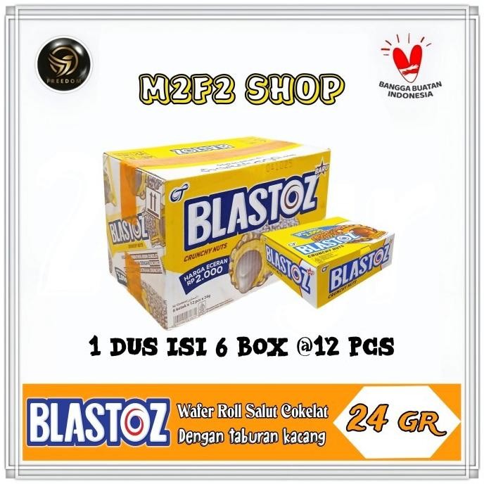 

New Tango Wafer Roll Blastoz Crunchy Nuts | Krim Cokelat Taburan Kacang - 24 Gr (Harga Karton) Berkualitas