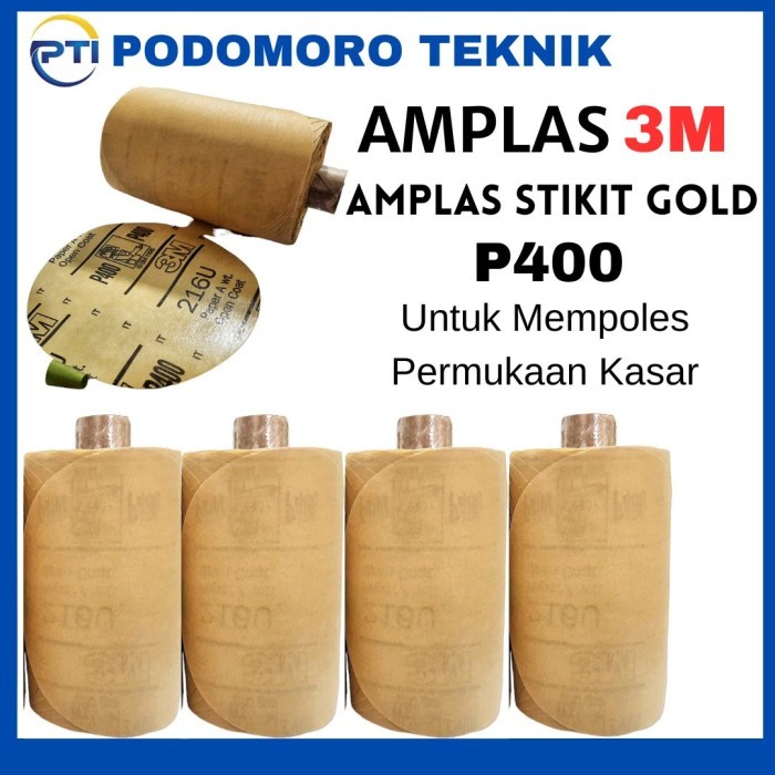 Amplas 3M Stikit Gold P400 - 216U Amplas Roll Dilapisi Perekat