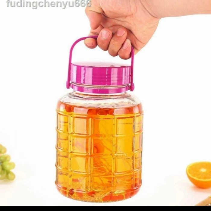 :::::::] Toples Kue Kaca Lebaran Makanan Kombucha Biskuit Snack Asinan Ungu 5L