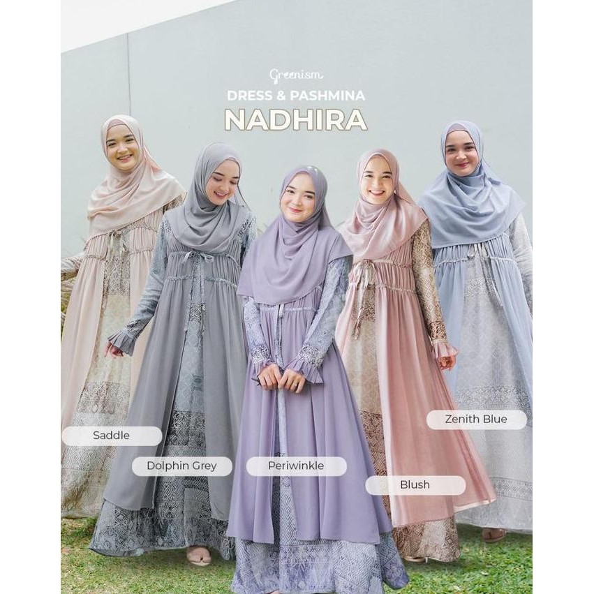 Big Sale Gamis Wanita Dan Outer Nadhira Dress Ibu Sarimbit Motif Fashion Muslim By Greenism Panjang 