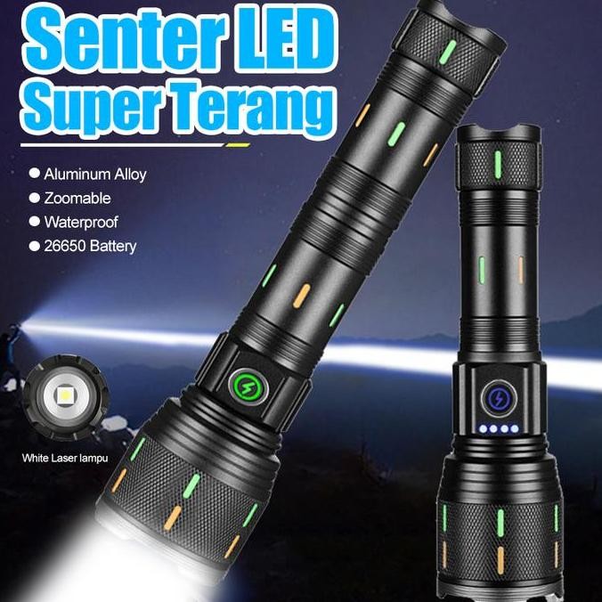 Anbolt COD M19 Pro Max Senter LED Super Terang Tahan Lama 100000 lumens Zoom Anti Air Senter Jarak J