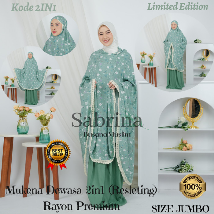 mukena 2in1 jumbo al-kahf /mukena traveling 2in1 jumbo /mukena dewasa