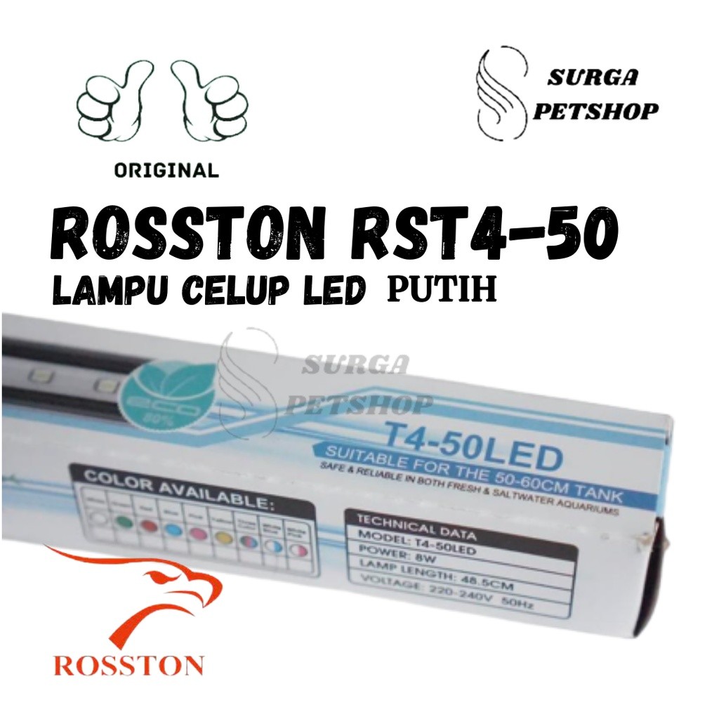 ROSSTON RS50 RS 50 T4-50 Lampu Celup Aquarium Aquascape  LED Lamp Light Akuarium Kolam Ikan 50 - 60 