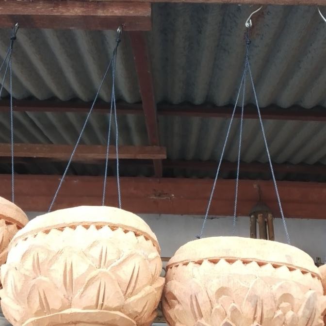 """""] Kerajinan Pot bunga Bahan Batok serabut kelapa motif Bunga