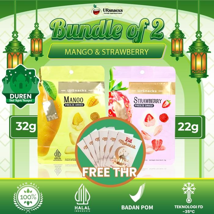 

BARANG TERLARIS [LIVE][EXTRA THR] URSNACKS Bundle Of 2 - Freeze Dried Keripik Buah Strawberry +