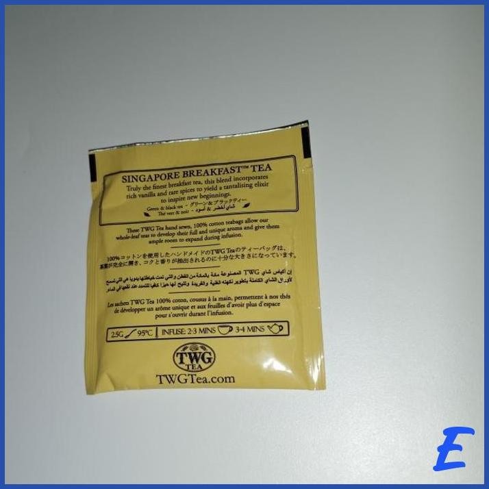 

[JWS] TEH TWG SINGAPORE BREAKFAST TEA COTTON TEABAGS ASLI ORI ORIGINAL