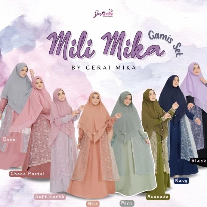 New Sale Sarimbit Mili Mika Gerai Mika | Gamis Set Semi Brukat By Gerai Mika Terbaik