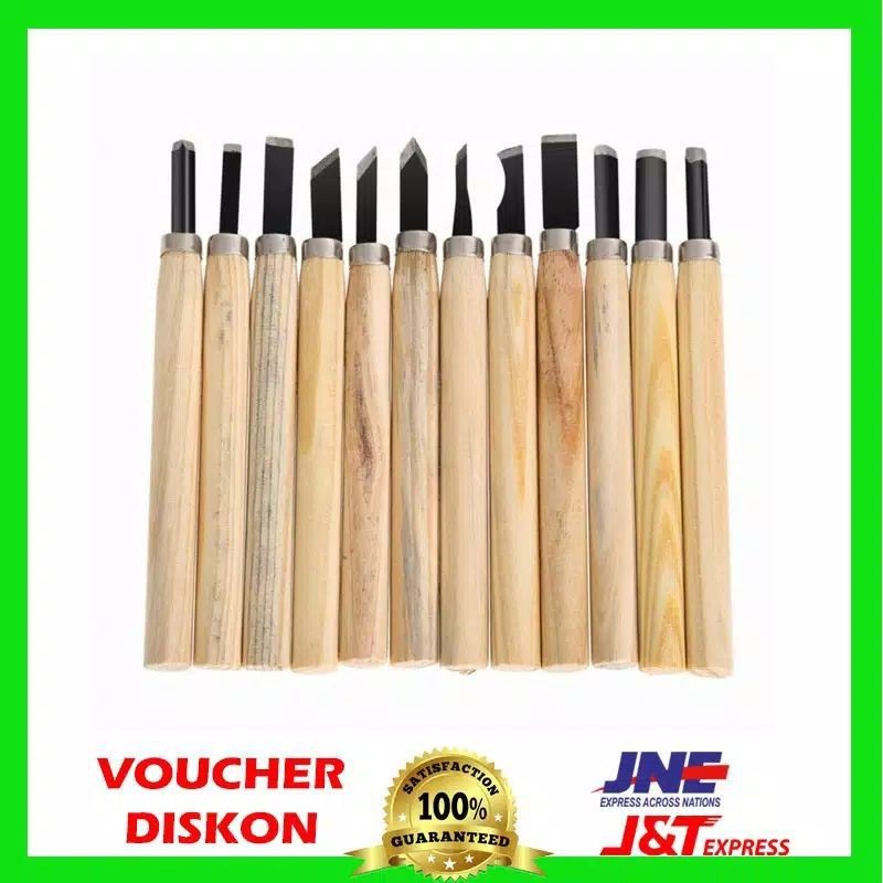 New Set Pisau Ukir Pahat Kayu 12 in 1 Wood Carving Knife - Pisau Ukir - Pisau Pahat Kayu ( KECIL )