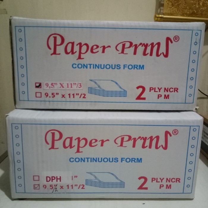 Kertas Continuous Form 2 Ply Bagi 3 atau 2 Ply Bagi 4