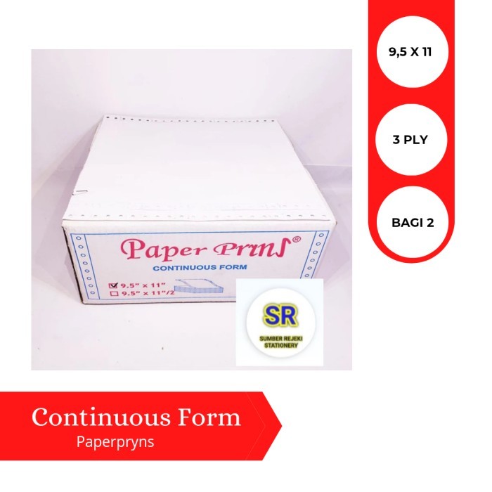 

PAPERPRYNS CONTINUOUS FORM ( 9,5 X 11 ) 3 PLY ( BAGI 2 )