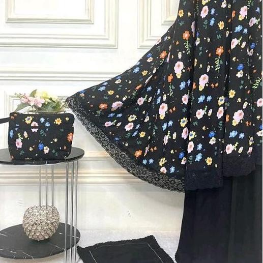 mukena rayon viscose motif bunga/ Mukena rayon motif Terlaris