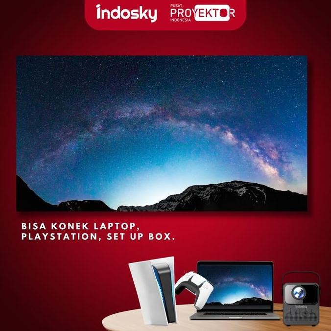 Ppi - Sky S5 Pro - Proyektor Android Tv | 180 Ansi | Layar Lebar 150 | Wifi & Bluetooth Original Dan