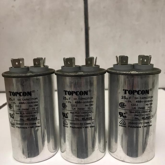:<:<:<:<] Kapasitor Capacitor TOPCON Running 25UF 25 UF Micro 450V 450 Volt