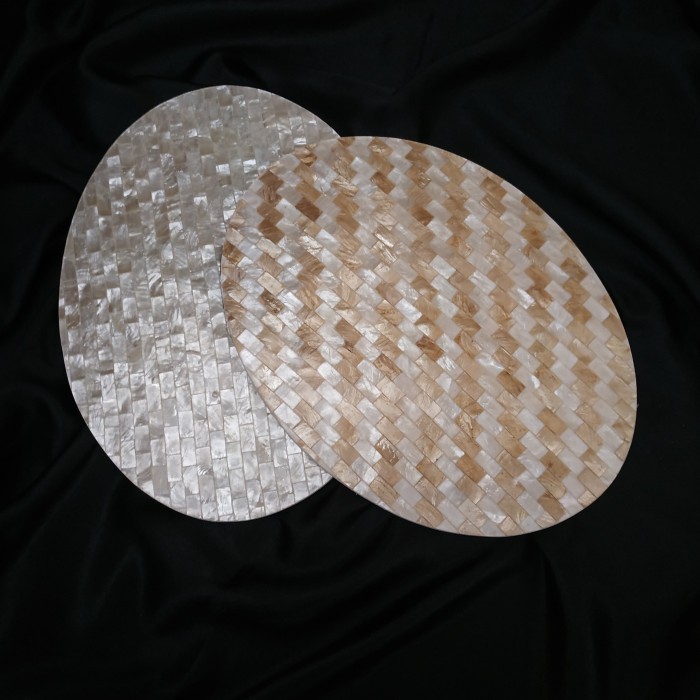 >>>>>] Placemat Kerang Oval Tatakan Piring Kerang Alas Piring Dekorasi