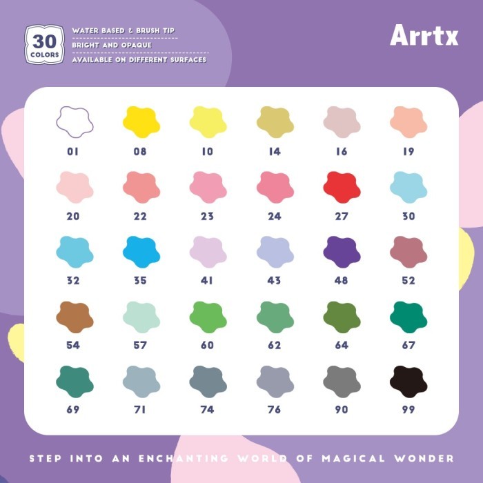 

ARRTX ACRYLIC BRUSH MARKER SET 30 COLOR BBASIC/PASTEL - PAINT MARKERS