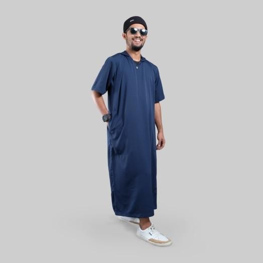 JUBAH HOODIE Jubah Gamis Travel Pria Jubah Hitam Pria Jubah Gamis Sholat Pria Travel Hoodie Koko Jub