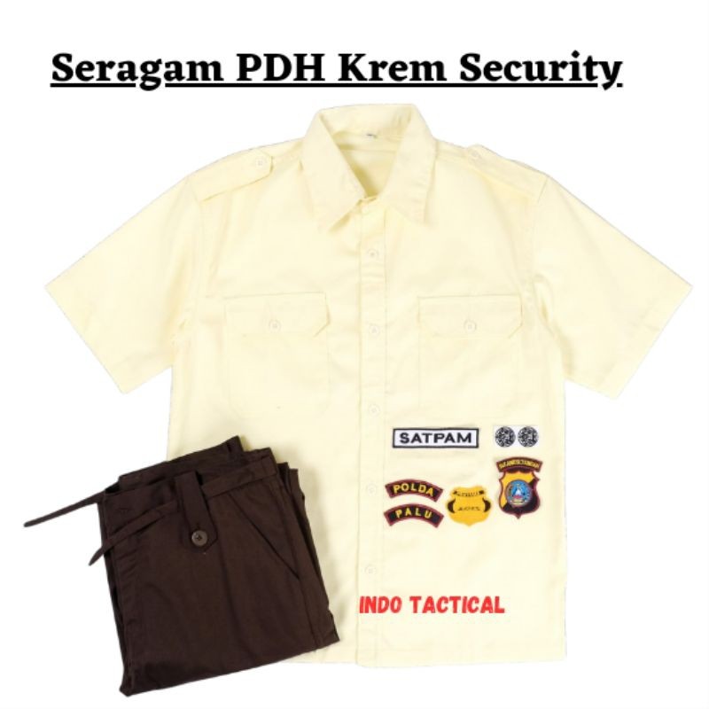 Cuci Gudang Seragam Satpam Cream Terbaru 2022, Seragam Pdh Security Cream Terbaru 2022, Setelan