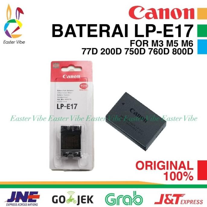 Canon Lp-E17 Original Battery Baterai Batre Canon M3 M6 200D 750D 800D New Stok