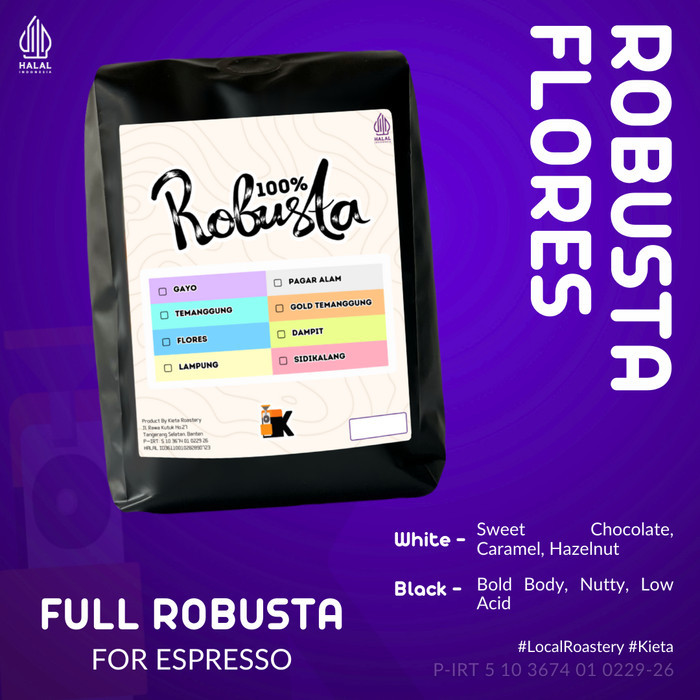 

Biji Kopi Fine Robusta Flores Manggarai 250Gr By Kieta Coffee