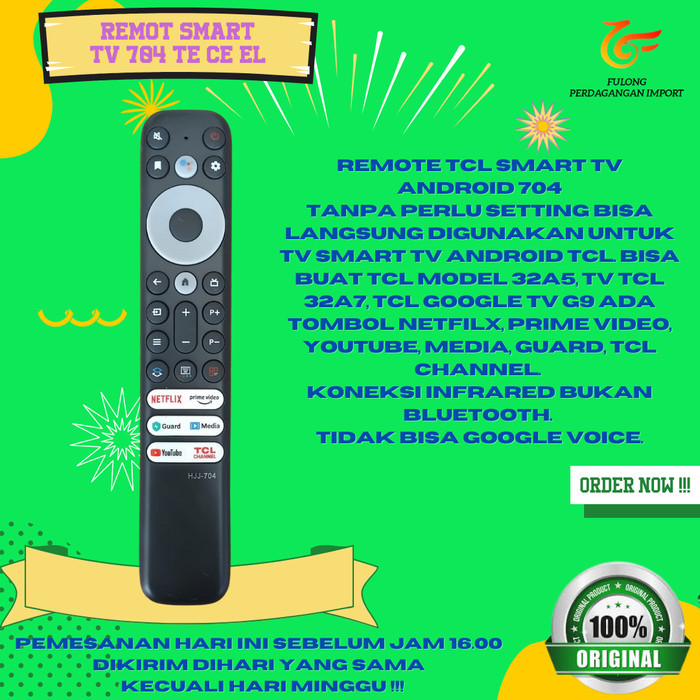 Remote Remote TV TCL Smart Andorid Smart TV A7 A18 A30 Q725/Remot TCL 704 LED Smart