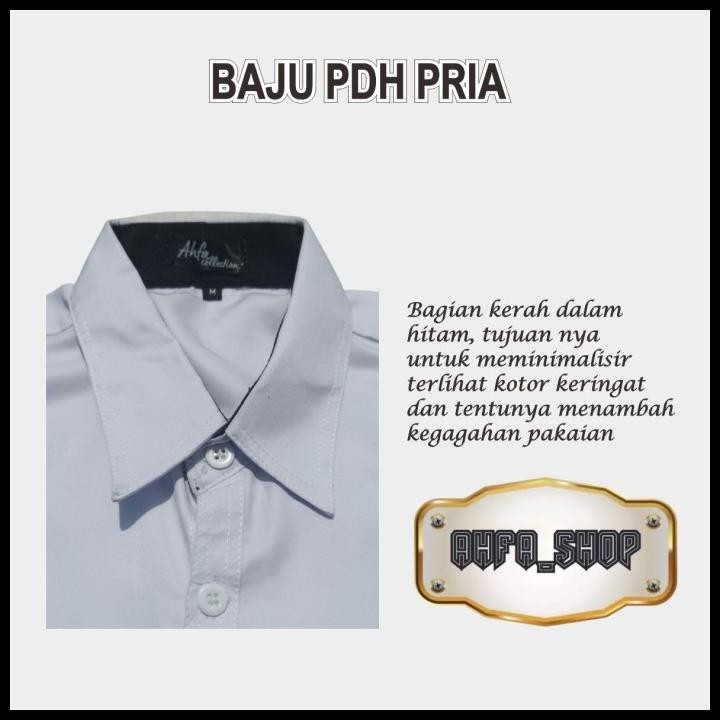 [BIG SALE][PROMO][FREE ONGKIR] Paket Lengkap Baju PDH Putih Pria Papan nama dada Lencana Korpri (Baj