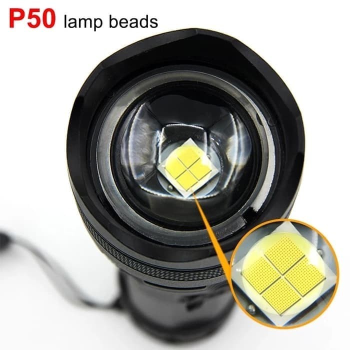 Senter Led Xhp 50 + Usb Charger / Terang 3X Police Swat / Super Terang