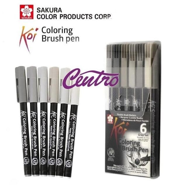 

TERBAGUSSS SAKURA KOI COLORING BRUSH PEN SET - 6 GREY COLOR SET ADA