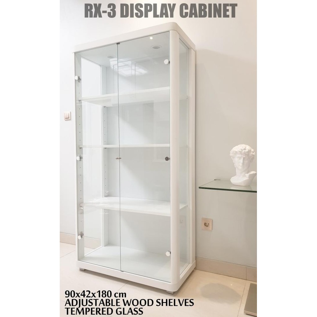 CO LEMARI RAK KACA DISPLAY UNTUK KOMIK BUKU KOLEKSI MAP SEPATU RX3 RX-3