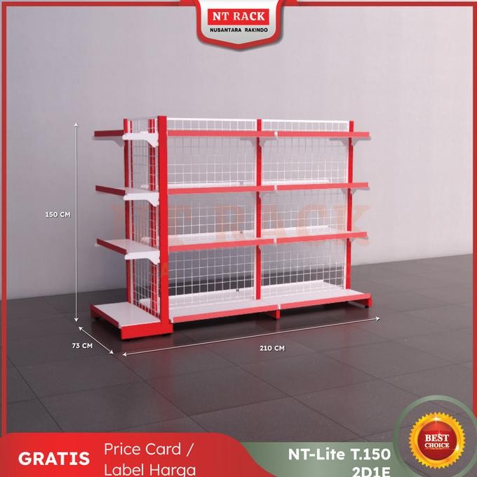 CO Rak Toko Minimarket Gondola Termurah Double 2 Sisi Tinggi 150 cm 2D1E