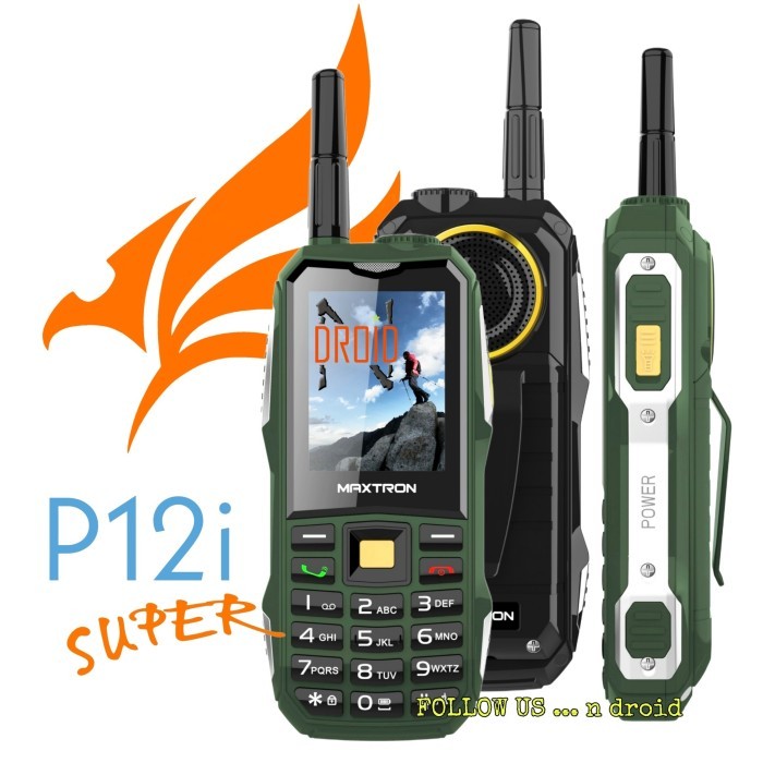STOK TERBARU MAXTRON P12i SUPER - HP GUNUNG antena outdoor powerbank